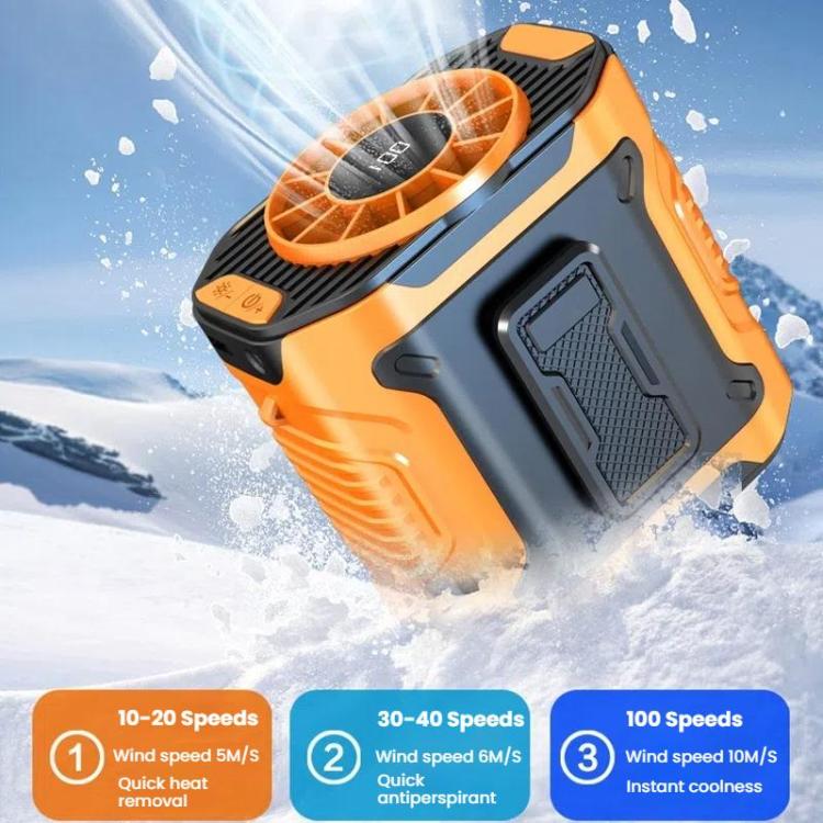 Portable Outdoor Hanging Waist Fan 100 Speeds Cooling Camping Neck Fan Long Life Charging Cooler