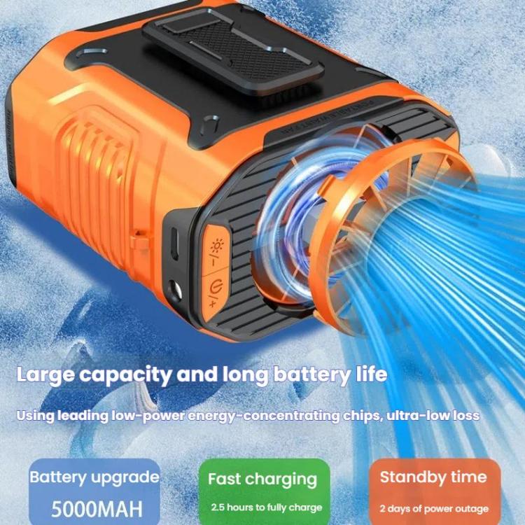 Portable Outdoor Hanging Waist Fan 100 Speeds Cooling Camping Neck Fan Long Life Charging Cooler