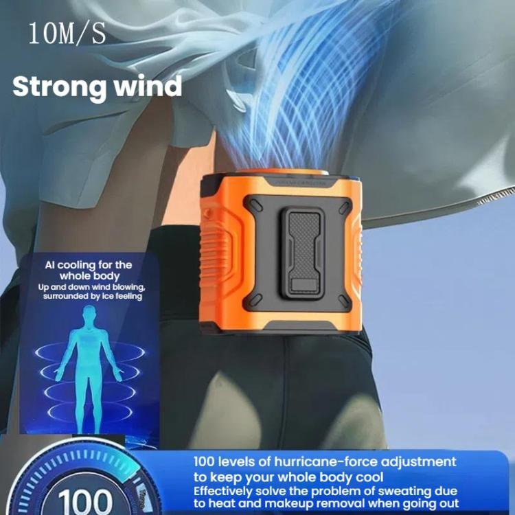 Portable Outdoor Hanging Waist Fan 100 Speeds Cooling Camping Neck Fan Long Life Charging Cooler
