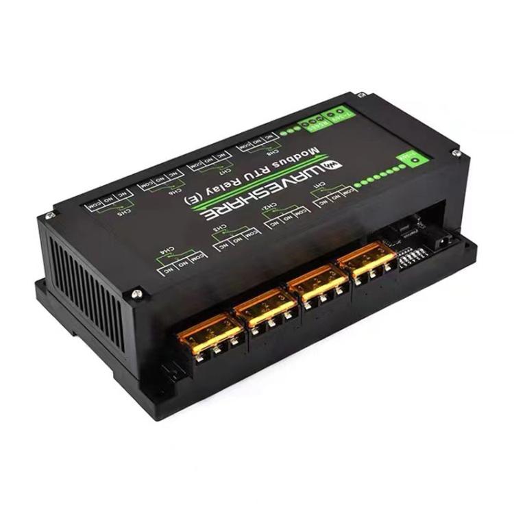 Waveshare Modbus RTU Protocol Rail-Mounted Case 8-Way RS485 30A High-Current Relay Module