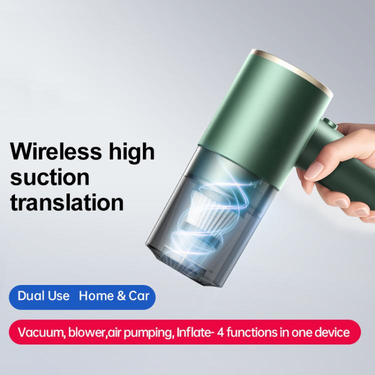 Portable Suction And Blow Extraction All In One Multi-Function Brushed Car Cordless Vacuum Cleaner — Dark Green