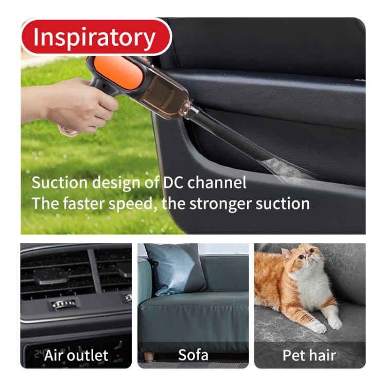 HD001 Portable Multifunctional Car Cordless Vacuum Cleaner Safety Hammer Suction Blower All In One Machine