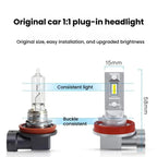 2pcs Mini 1:1 Direct Plug Car LED Headlight Bulb