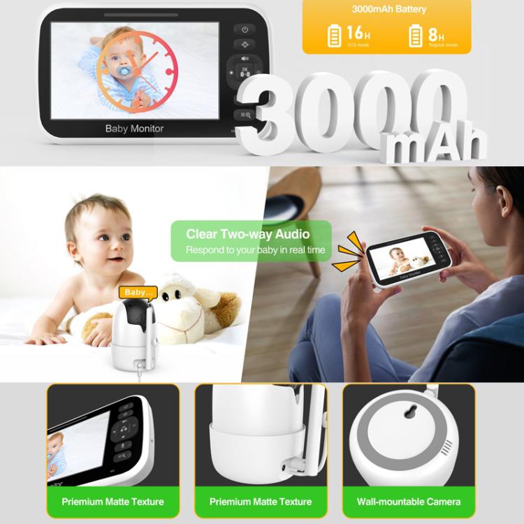 5 inch LCD Screen Auto Night Vision Baby Monitor