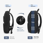 Men Expandable Waterproof Lightweight Laptop Backpack With Floating Zipper — view 5