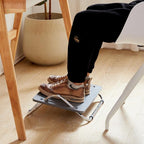 Adjustable Under Desk Foot Rest for Office Ergonomics, Anti-Cross Leg Design Foot Stool — Metal Tube Gray