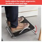Adjustable Under Desk Foot Rest for Office Ergonomics, Anti-Cross Leg Design Foot Stool — Gray