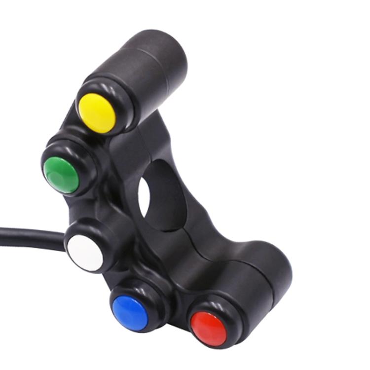 Motorcycle Headlight Auxiliary Light Horn Switches Aluminum Alloy Five-position Faucet Switches with Light