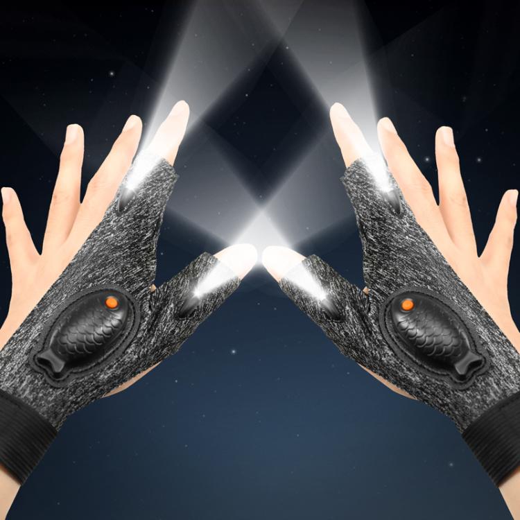 Night Riding Lighting Car Repair Fish Rechargeable LED Light Gloves