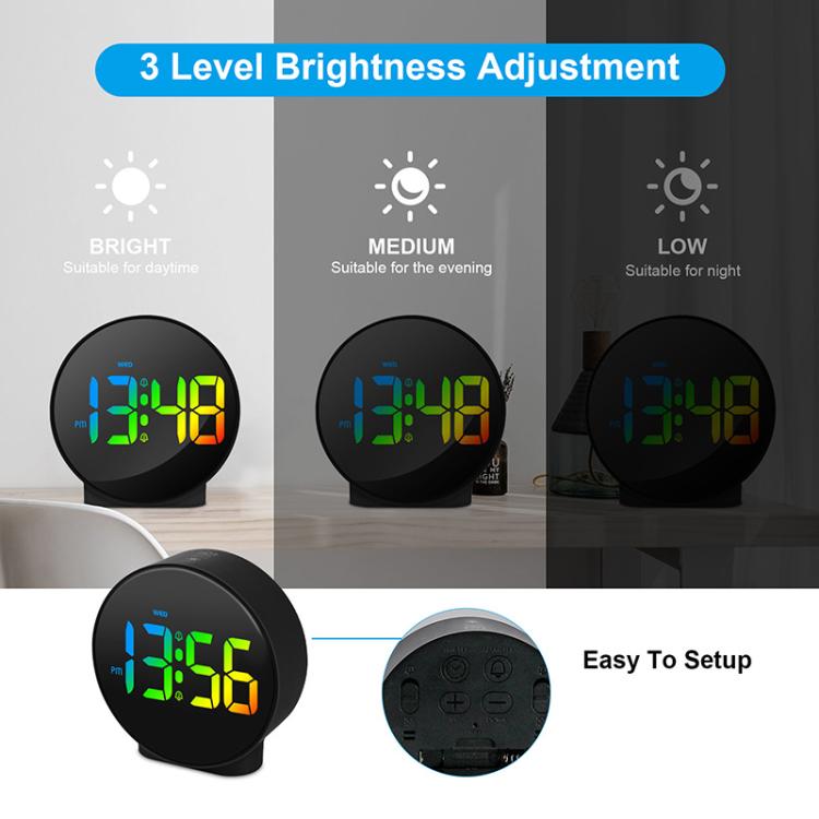 EDUP EH-8816 Simple Digital Electronic Clock Night Light Battery Plug-in Dual Power Mode Alarm Clock — view 7