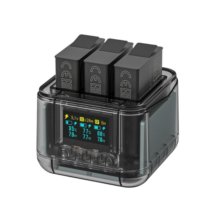 For GoPro HERO13 Black Super Fast Charger Dock Battery Charging Station With OLED Screen Display
