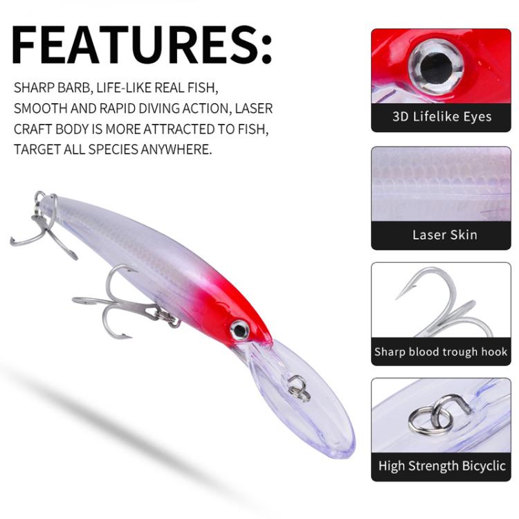 PROBEROS DW627 Long-Distance Casting Large Minnow Lure Fishing Bionic Bait — view 36