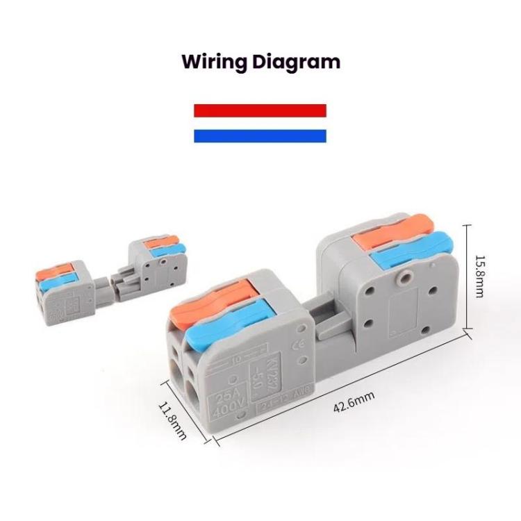 10pcs 2 In 2 Out Terminal Block Wire Push-on Quick Docking Snap Cap — view 3