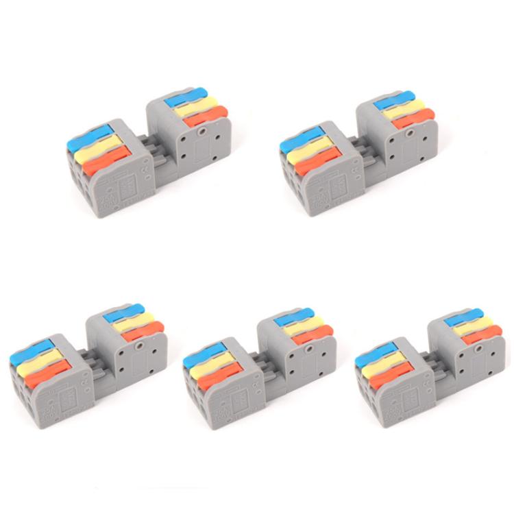 5pcs 3 In 3 Out Terminal Block Push-type Junction Box