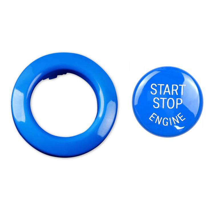 For BMW E90 / E91 / E92 / E60 2pcs /Set One-Key Start Button Cover Decoration — Blue