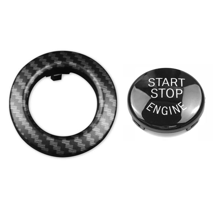 For BMW E90 / E91 / E92 / E60 2pcs /Set One-Key Start Button Cover Decoration — Carbon Fiber