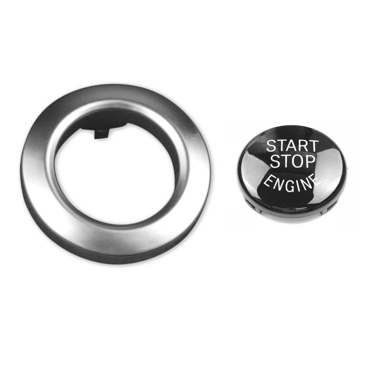For BMW E90 / E91 / E92 / E60 2pcs /Set One-Key Start Button Cover Decoration — Silver