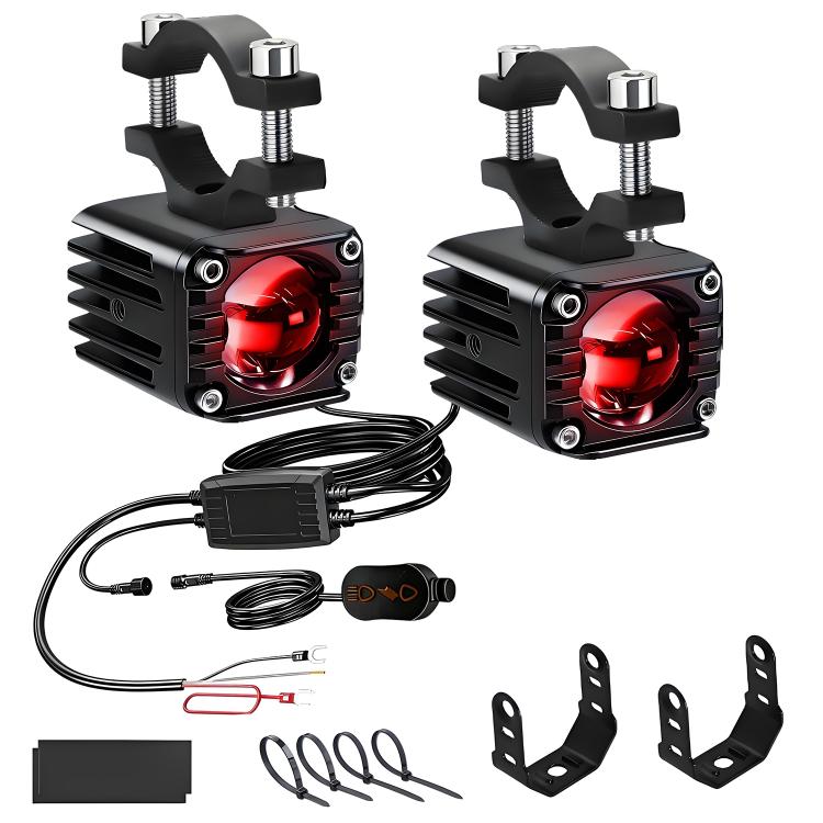 40W Motorcycle Wired Switch Integrated Waterproof Demon Eye Spotlight