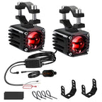 40W Motorcycle Wired Switch Integrated Waterproof Demon Eye Spotlight