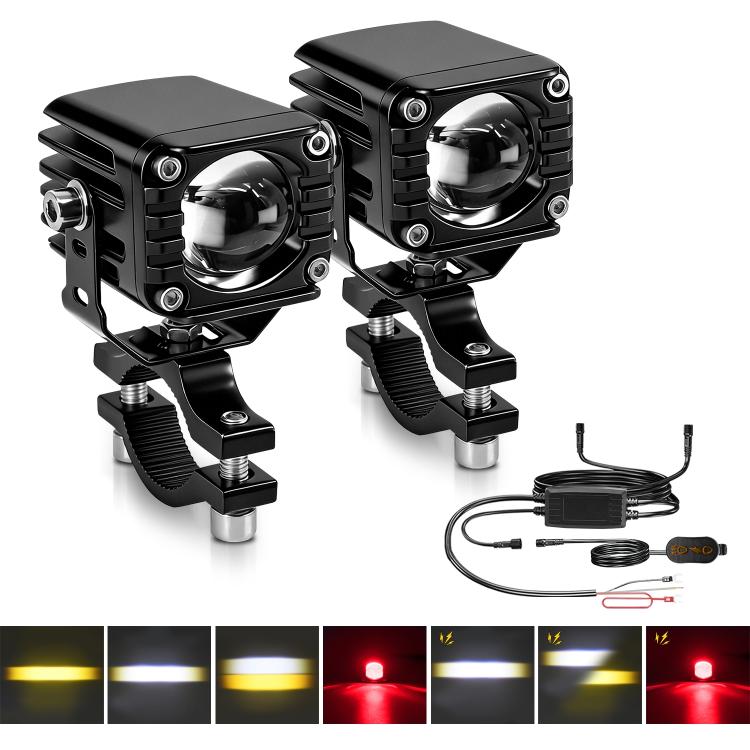 40W Motorcycle Wired Switch Integrated Waterproof Demon Eye Spotlight