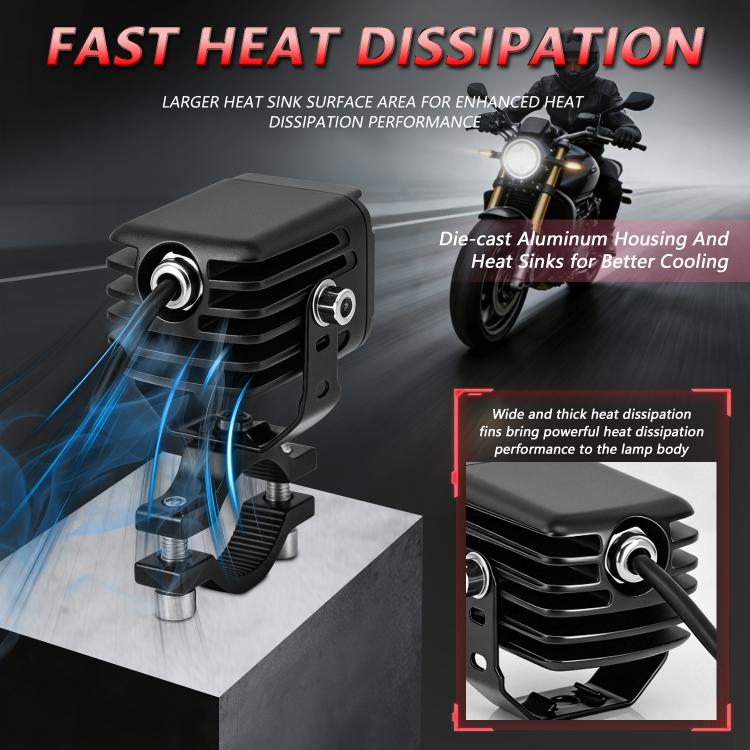 40W Motorcycle Wired Switch Integrated Waterproof Demon Eye Spotlight