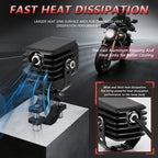 40W Motorcycle Wired Switch Integrated Waterproof Demon Eye Spotlight