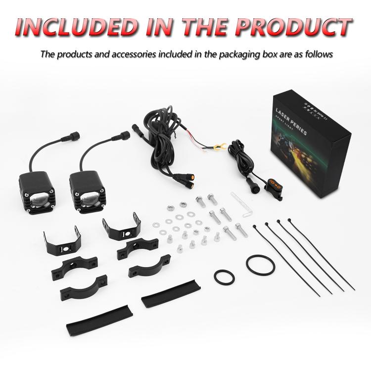 40W Motorcycle Wired Switch Integrated Waterproof Demon Eye Spotlight