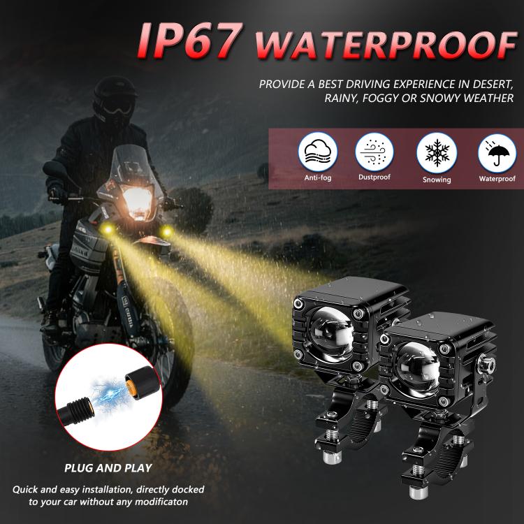 40W Motorcycle Wired Switch Integrated Waterproof Demon Eye Spotlight