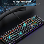 USB Wired RGB Mechanical Metal Gaming Keyboard