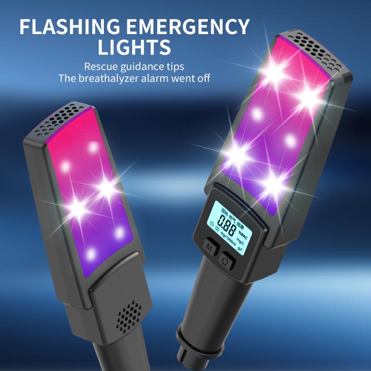 HD Digital Display Blow-type Alcohol Tester with Flashing Emergency Light