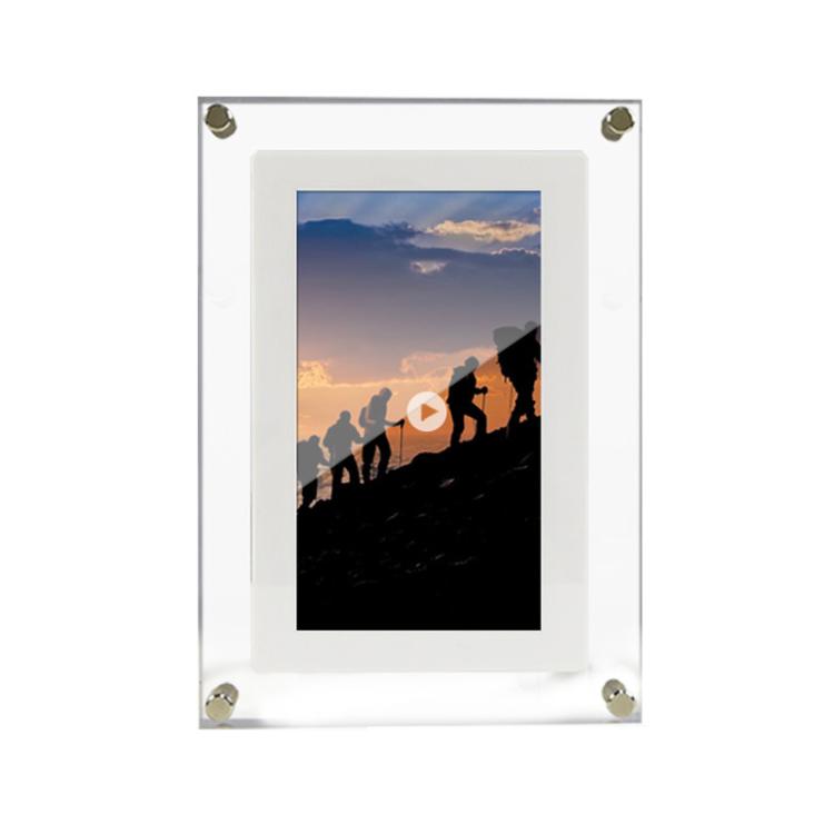 10.1 inch Transparent Acrylic Digital Photo Frame Video Picture Music Player Electronic Album Gift — EU Plug