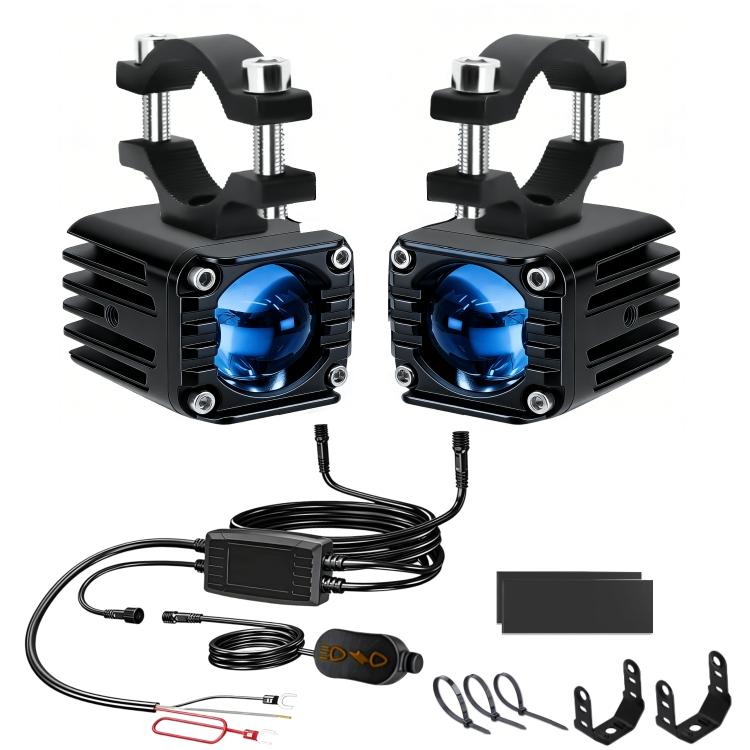 40W Motorcycle Wired Switch Integrated Waterproof Demon Eye Spotlight