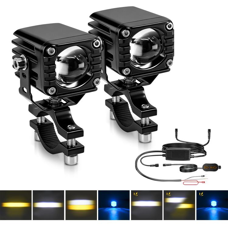 40W Motorcycle Wired Switch Integrated Waterproof Demon Eye Spotlight