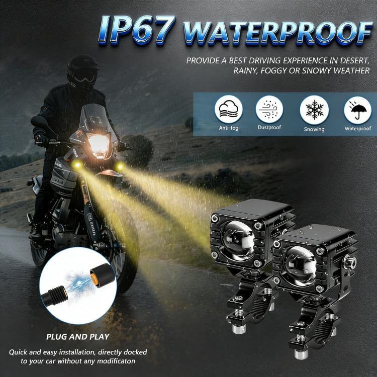 40W Motorcycle Wired Switch Integrated Waterproof Demon Eye Spotlight