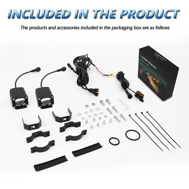 40W Motorcycle Wired Switch Integrated Waterproof Demon Eye Spotlight