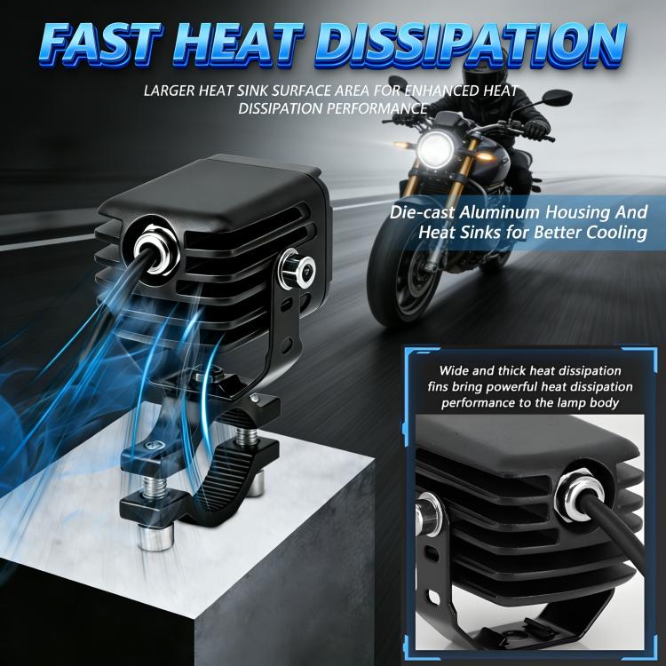 40W Motorcycle Wired Switch Integrated Waterproof Demon Eye Spotlight