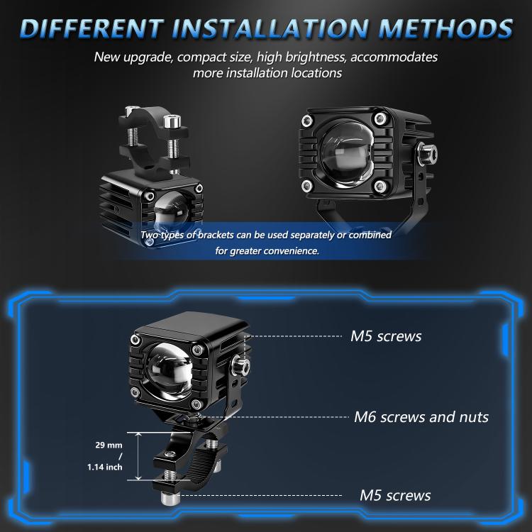 40W Motorcycle Wired Switch Integrated Waterproof Demon Eye Spotlight