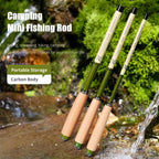 Wooden Handle Mini Tiny Object Rod Pocket Portable Small Fishing Rod
