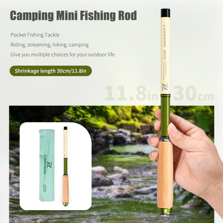 Wooden Handle Mini Tiny Object Rod Pocket Portable Small Fishing Rod
