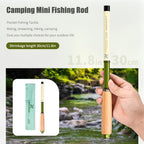Wooden Handle Mini Tiny Object Rod Pocket Portable Small Fishing Rod