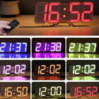 RGB Color Changing 3D Digital Clock With Voice Control, Adjustable Brightness, Temperature Display & Remote — Upgraded Humidity Black