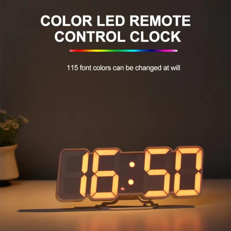 RGB Color Changing 3D Digital Clock With Voice Control, Adjustable Brightness, Temperature Display & Remote — view 6