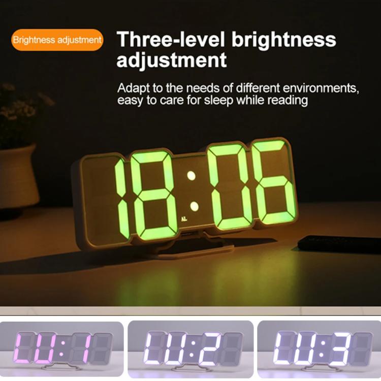 RGB Color Changing 3D Digital Clock With Voice Control, Adjustable Brightness, Temperature Display & Remote — view 9