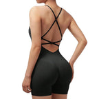Seamless Sexy Criss Cross Backless Cami Yoga Bodysuit Fitness One-Piece Workout Outfit