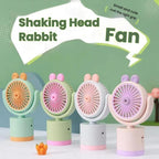 Cartoon Rabbit Desktop Fan USB Charging Handheld Fan Up And Down Adjustable Wind Direction — view 7