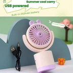 Cartoon Rabbit Desktop Fan USB Charging Handheld Fan Up And Down Adjustable Wind Direction — view 11