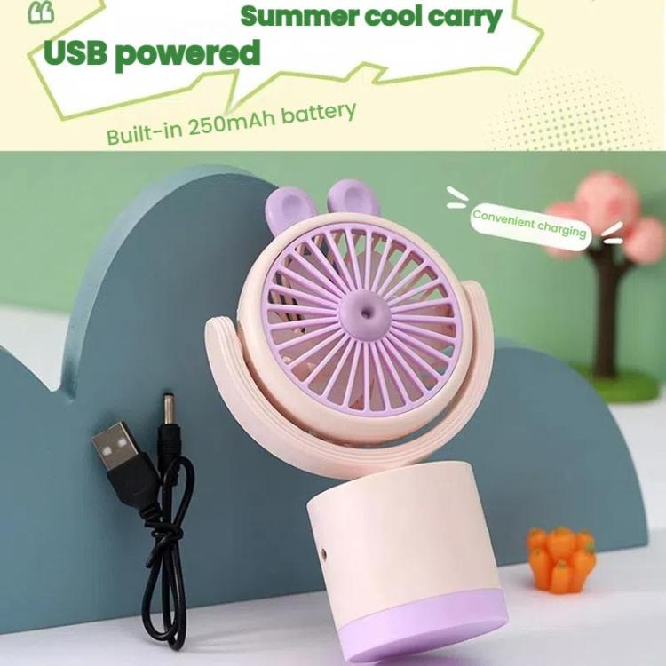 Cartoon Rabbit Desktop Fan USB Charging Handheld Fan Up And Down Adjustable Wind Direction — view 11