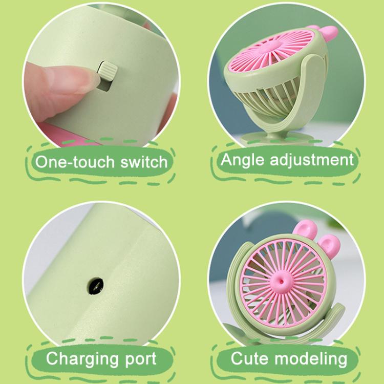 Cartoon Rabbit Desktop Fan USB Charging Handheld Fan Up And Down Adjustable Wind Direction — view 12
