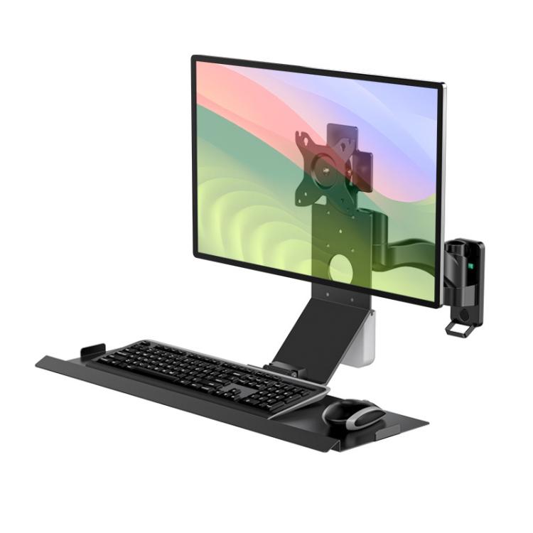 Monitor Bracket Industrial Equipment Cabinet Wall Mount All-In-One Stand Mouse Keyboard Bracket — WKS-2 21x60cm Tray Silver