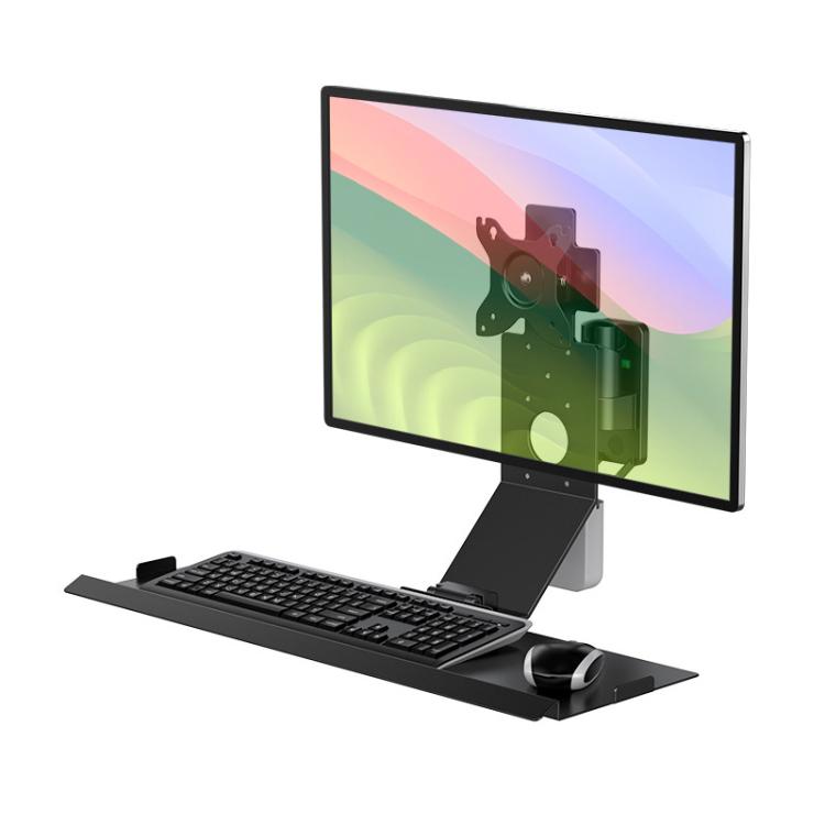 Monitor Bracket Industrial Equipment Cabinet Wall Mount All-In-One Stand Mouse Keyboard Bracket — WKS-1 21x60cm Tray Silver